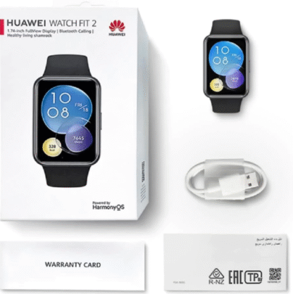 smartwatch huawei watch fit 2 tela amoled de 1.74" design ultra fino, compatível com ios e android